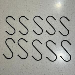 Black Steel Hanging Hooks for Closet or Kitchen